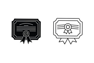 Certificate Icons Achievement, Diploma, Award, Seal, Recognition, Graduation, Degree, Success, Comply