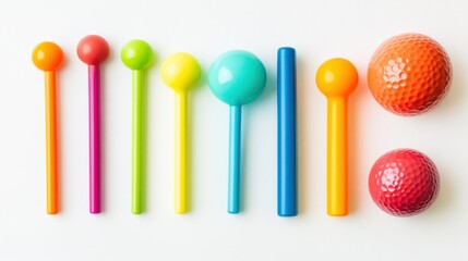 Colorful Assortment of Playful Toys on Bright White Background