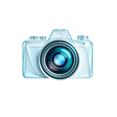 Glass-Style Professional Camera Icon – High-Quality Vector Illustration