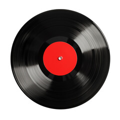 Fototapeta premium Vintage Vinyl Record with Red Label A Classic Music Icon