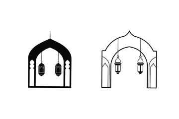 Fototapeta premium Islamic Architecture Ramadan Lanterns, Archways, Mosque Design Elements