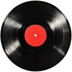 Vintage Vinyl Record with Red Label A Classic Music Icon