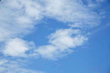Scenic Blue Sky with Wispy White Clouds