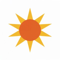 Bright minimalist sun symbol with geometric design for summer themes and graphics