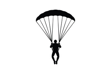 Parachutist icon on white background