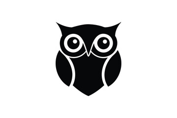 Owl icon logo on white background