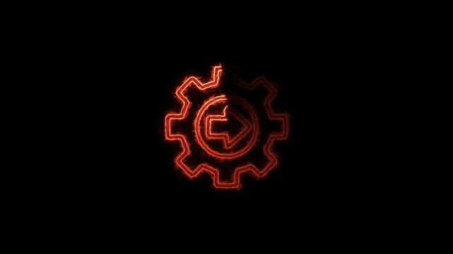 A vibrant neon animation of a cost reduction icon glowing dynamically. A futuristic cost-saving symbol with a pulsating neon glow effect. glowing neon graphic showing an efficient cost-cutting process
