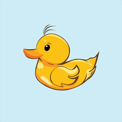 Yellow duckling vector image. Beautiful toy.
