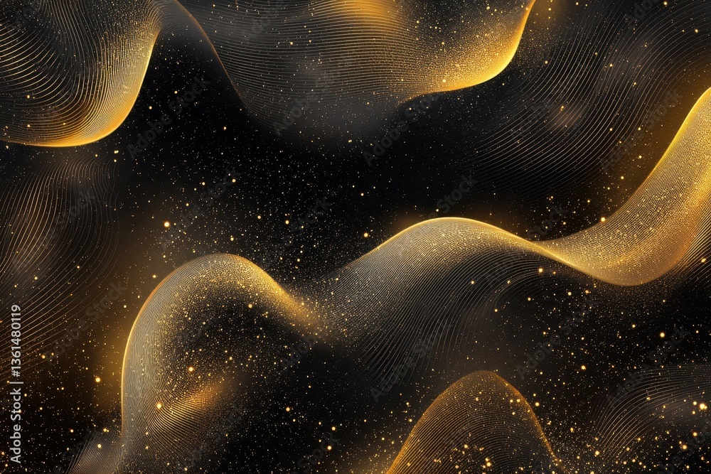 Aufkleber Luxurious gold particle glitter background creating an elegant and mesmerizing visual experience, Gold Particle Glitter Luxury Background