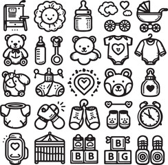 Fototapeta premium Hand-drawn food icon set for web and design