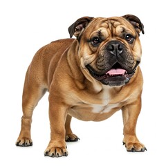 Fototapeta premium Funny French Bulldog isolated on white background perfect for pet stock photos, dog lovers, and animal-themed graphic design assets 