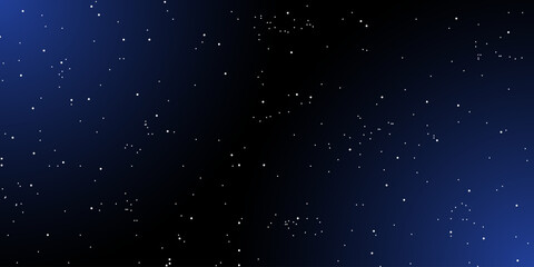 Space stars background. Universe star pattern with glowing stars. Night sky constellations. Vector illustration.