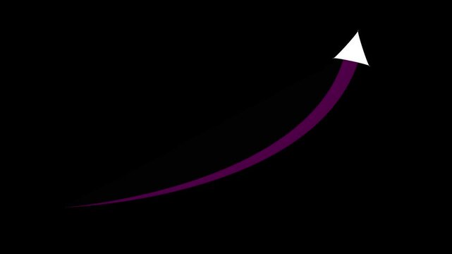 Market growing arrow . Market hing arrow video black background.