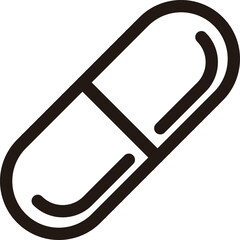 医療　薬　カプセル　美容　医薬品　ラインアイコン　線　ピクトグラム　デザイン　イラスト　素材