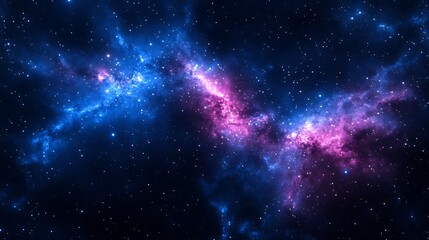 Cosmic Nebula, Blue and Pink Galactic Clouds.