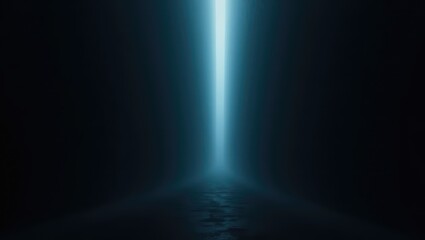 Obraz premium Dark Moody Abstract Background Blue Light Beam in a Gloomy Corridor