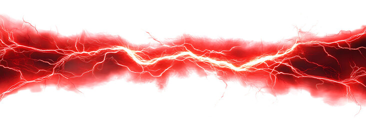 Red Electric Current Isolated on white and transparent background. PNG