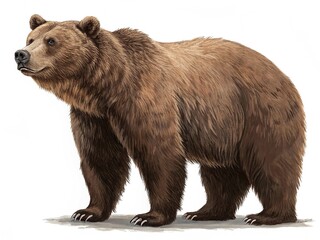 Fototapeta premium Big brown bear isolated on transparent background 