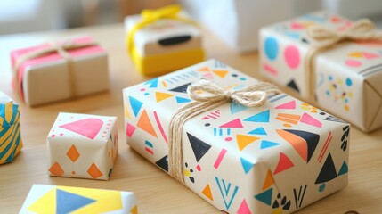 Colorful Geometrically Designed Gift Boxes