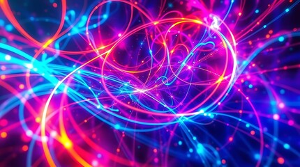 Abstract light background with red stars shining brightly in a glowing, festive space setting