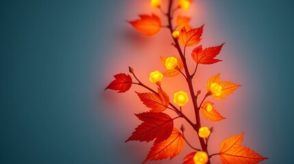 Abstract autumn leaves background with maple leaves in vibrant fall colors