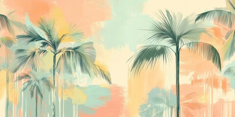 An abstract watercolor background showcases a modern botanical design.