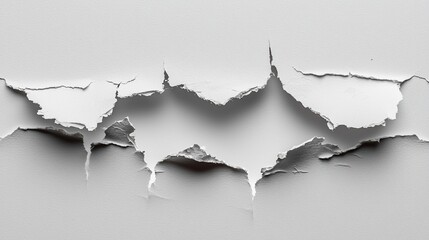 Ripped Paper on Gray Background
