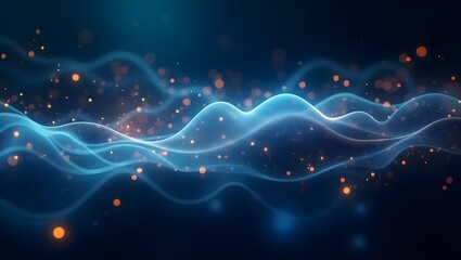 Abstract Blue Digital Wave Background