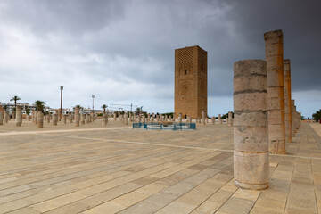 Mausoleum of Mohammed V to the Hassan Tower, Rabat, Morocco