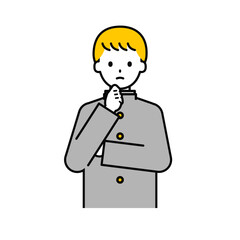 上半身のポーズ_シンプルな学生の男子学生10