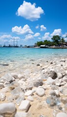 Fototapeta premium Abstract blur defocused beautiful beach and sea for background