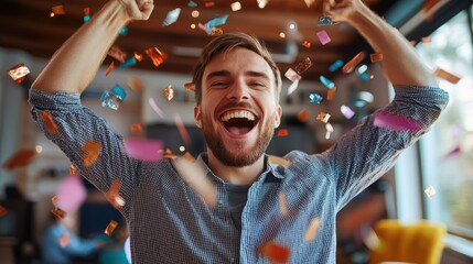 A person feeling like they have accomplished something on their work anniversary.