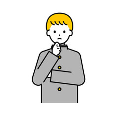 上半身のポーズ_シンプルな学生の男子学生10