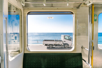 Kamakura Ocean View From Inside the Enoden