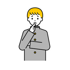 上半身のポーズ_シンプルな学生の男子学生13