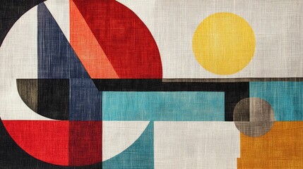 Abstract Geometric Composition in Vibrant Hues