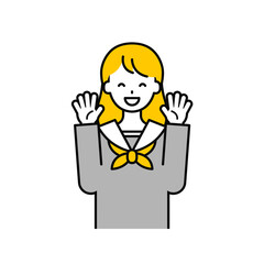 上半身のポーズ_シンプルな学生の女子学生09