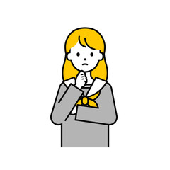 上半身のポーズ_シンプルな学生の女子学生10