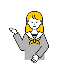 上半身のポーズ_シンプルな学生の女子学生20