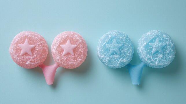Three distinctively colored lotass in a soft pastel bubblegum palette creating an eye-catching display