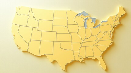 Obraz premium Beautiful map of the united states rendered in soft pastel earth tones creating an inviting visual appeal