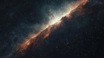 Fototapeta premium Cosmic nebula, vibrant colors, stellar dust.