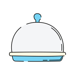 Cloche Doodle style, a food serving cloche, symbolizing fine dining, perfect for restaurant logos, catering services, and hospitality-related projects.