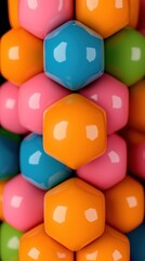 close up of colorful cubes