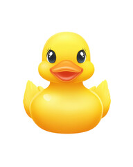 Fototapeta premium Transparent background image separated png. Cute Yellow Rubber Duck Toy on Transparent Background