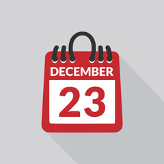 December 23 Calendar icon vector illustration.