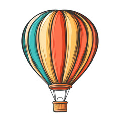 Fototapeta premium Colorful hot air balloon, white isolate background
