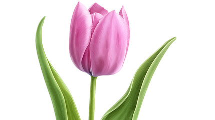 Naklejka premium A pink flower with a green stem