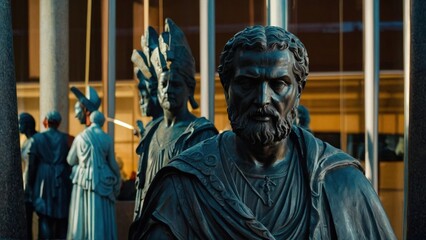 Obraz premium Discover the artistic techniques and historical contexts behind our museum’s statue collection