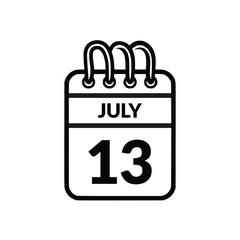 October 13 Calendar icon vector illustration.